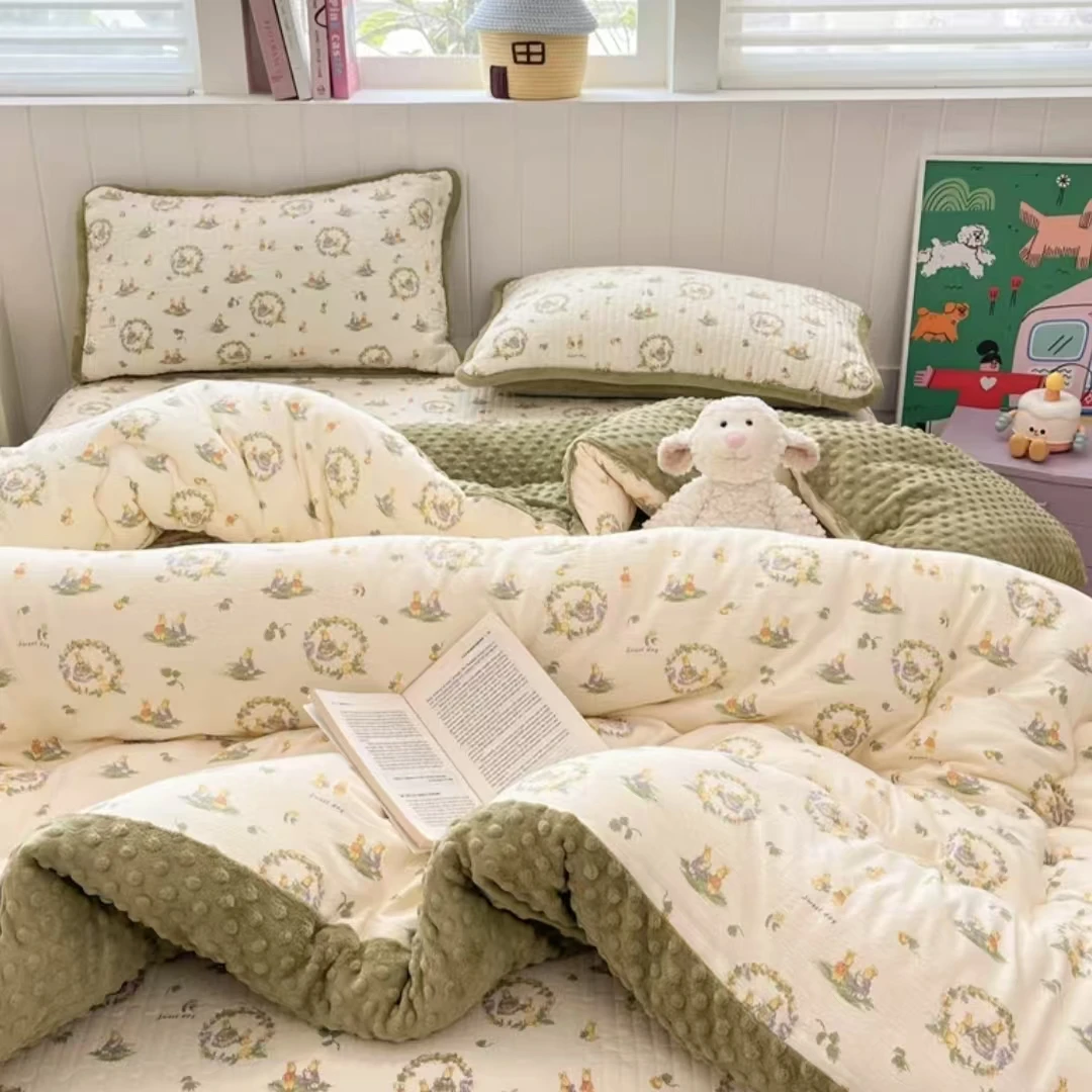【欢喜兔豆豆被】200*230保暖舒适亲肤柔软加厚冬被透气豆豆被子