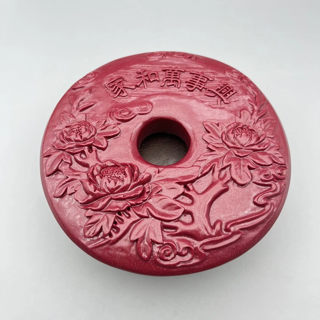 含辰砂工艺品BJ082-紫色家和万事兴摆件
