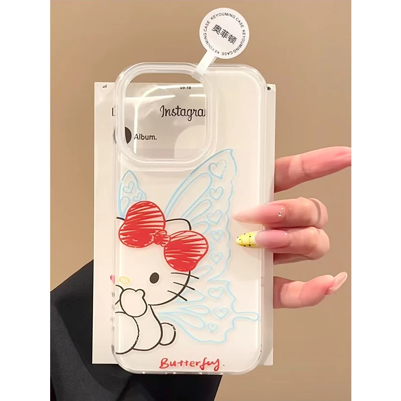 奥菲顿涂鸦蝴蝶翅膀kt适用iPhone16/15pro大孔14苹果12手机壳13套
