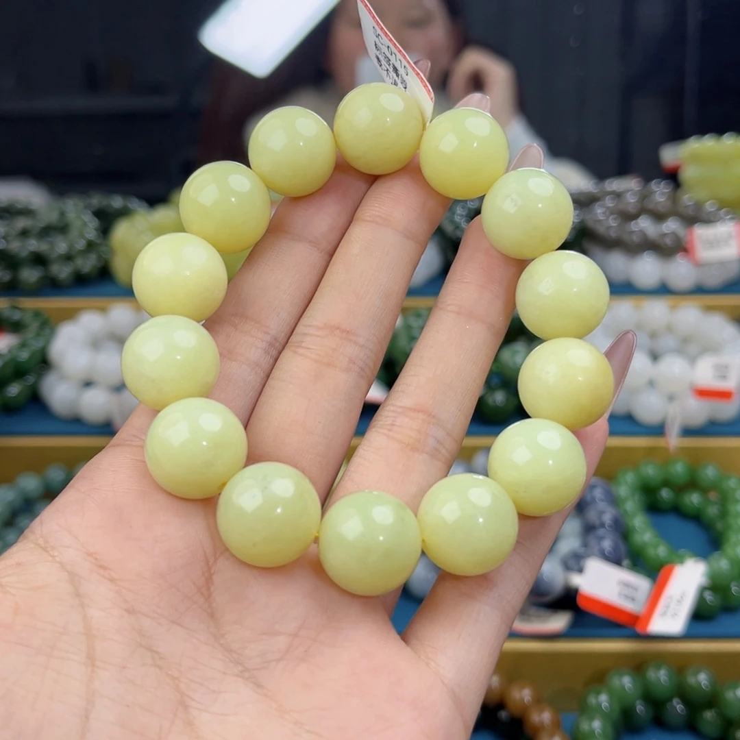 和田玉未镶嵌手链天然和田玉新疆若羌黄口手串16