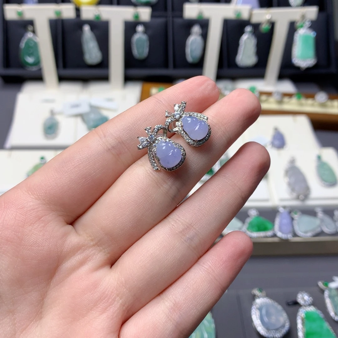 贵***师翡翠银S925镶嵌挂件