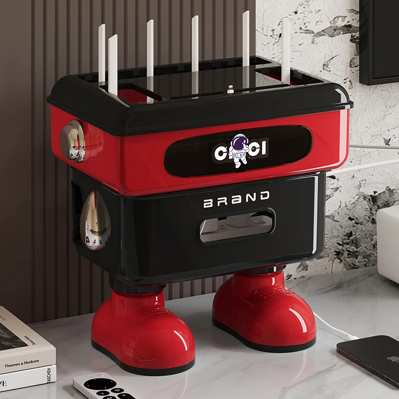 wifi路由器收纳盒子放置架电视机顶盒隐藏置物架插座宽带整理神NY