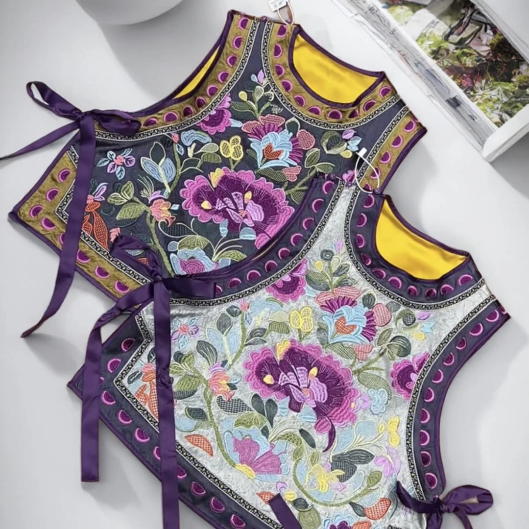 5697#重工国服百万针刺绣新中式百搭宽松马甲