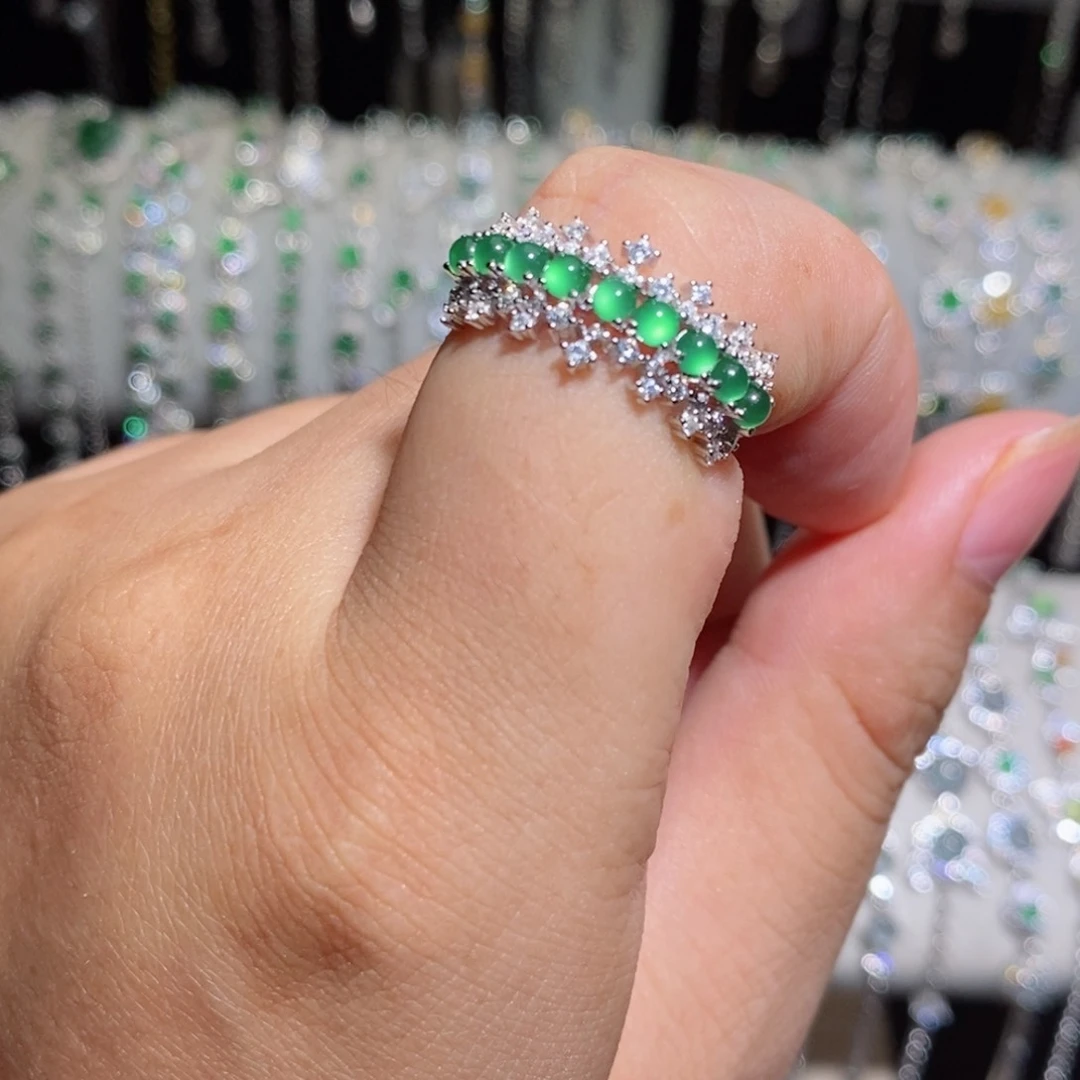 银S925镶嵌戒指翡翠j j j j