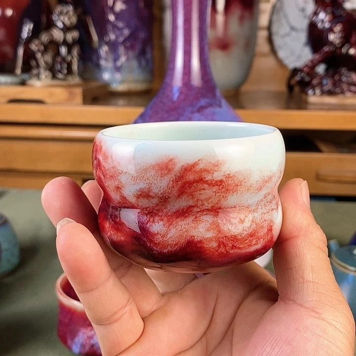 葫芦杯玉石釉全手工