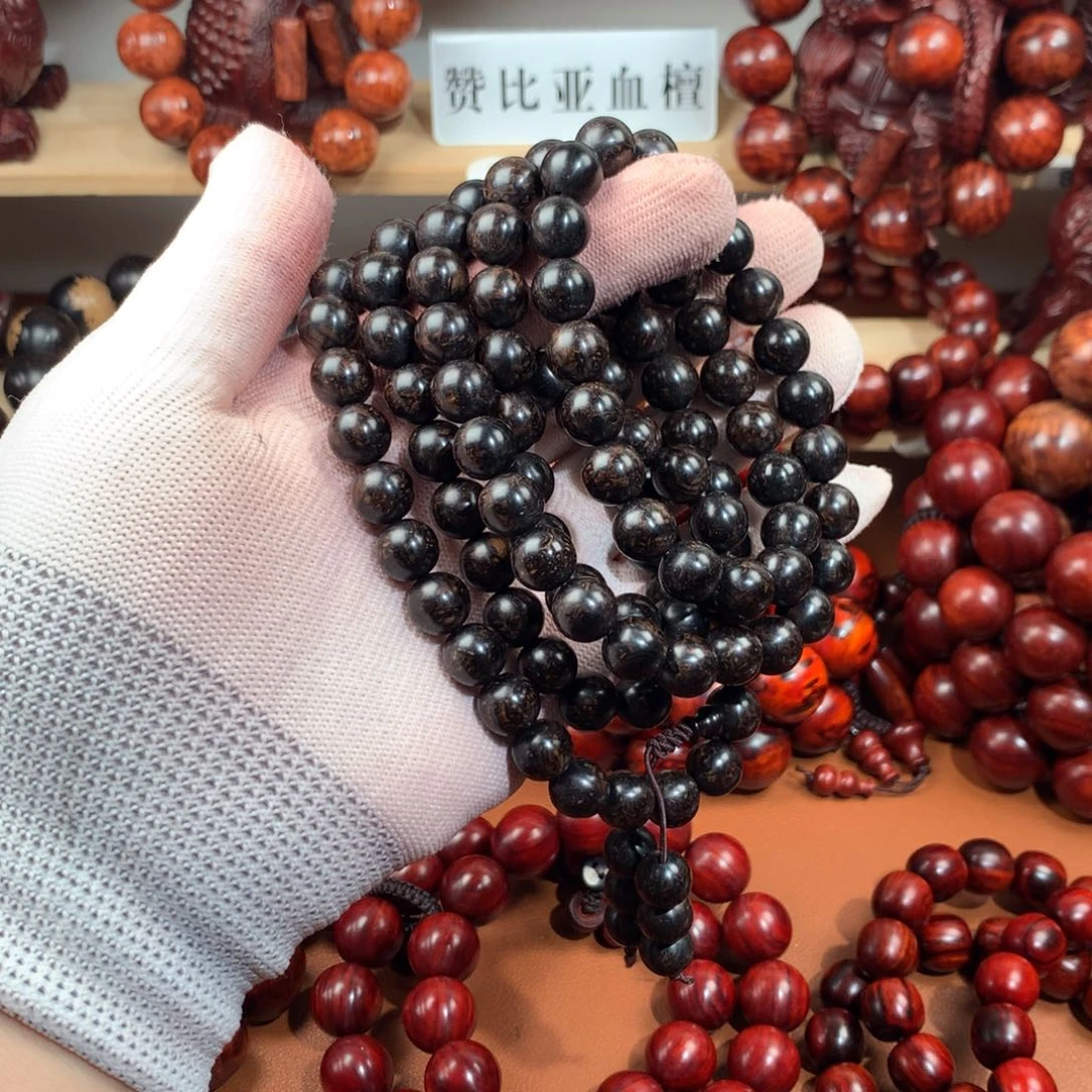 禅***缘木1.0  108紫光檀-雀眼瘤疤