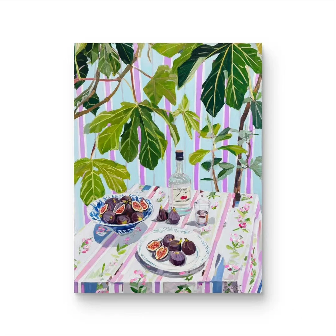 《惬意时光》原创手绘画/60x80cm/中古风系列ZGF-356