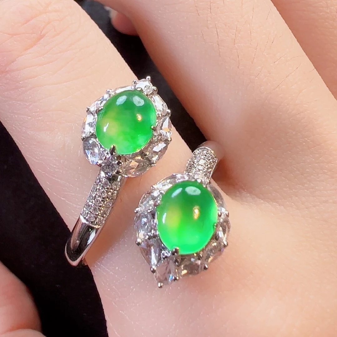 翡翠18K金镶嵌戒指签收后24小时鉴赏期