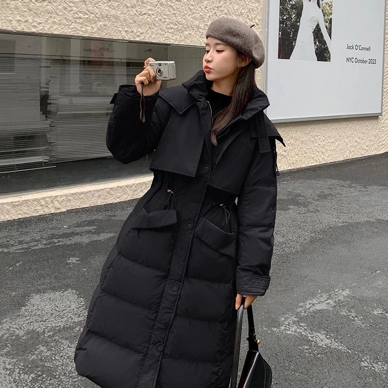 【晨浠定制】新款潮流时尚百搭保暖羽绒服长款外套9919