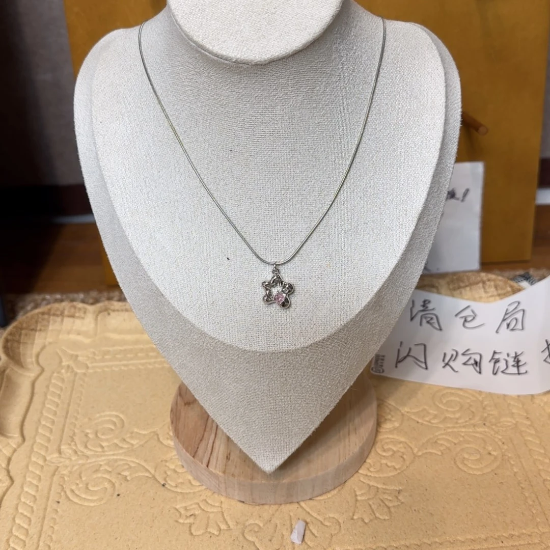 布艺铁合金小花项链