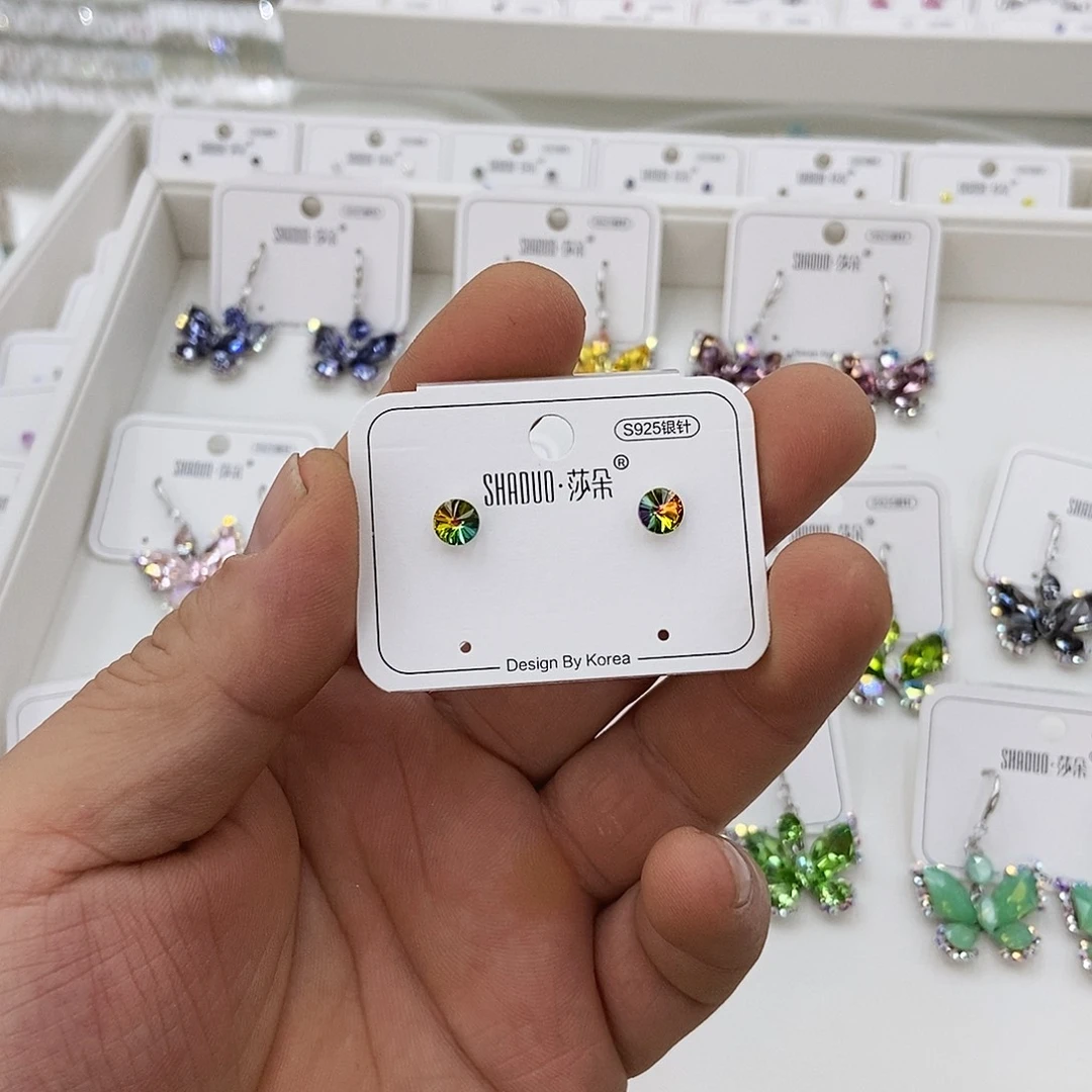 琉璃纯铜合金耳钉