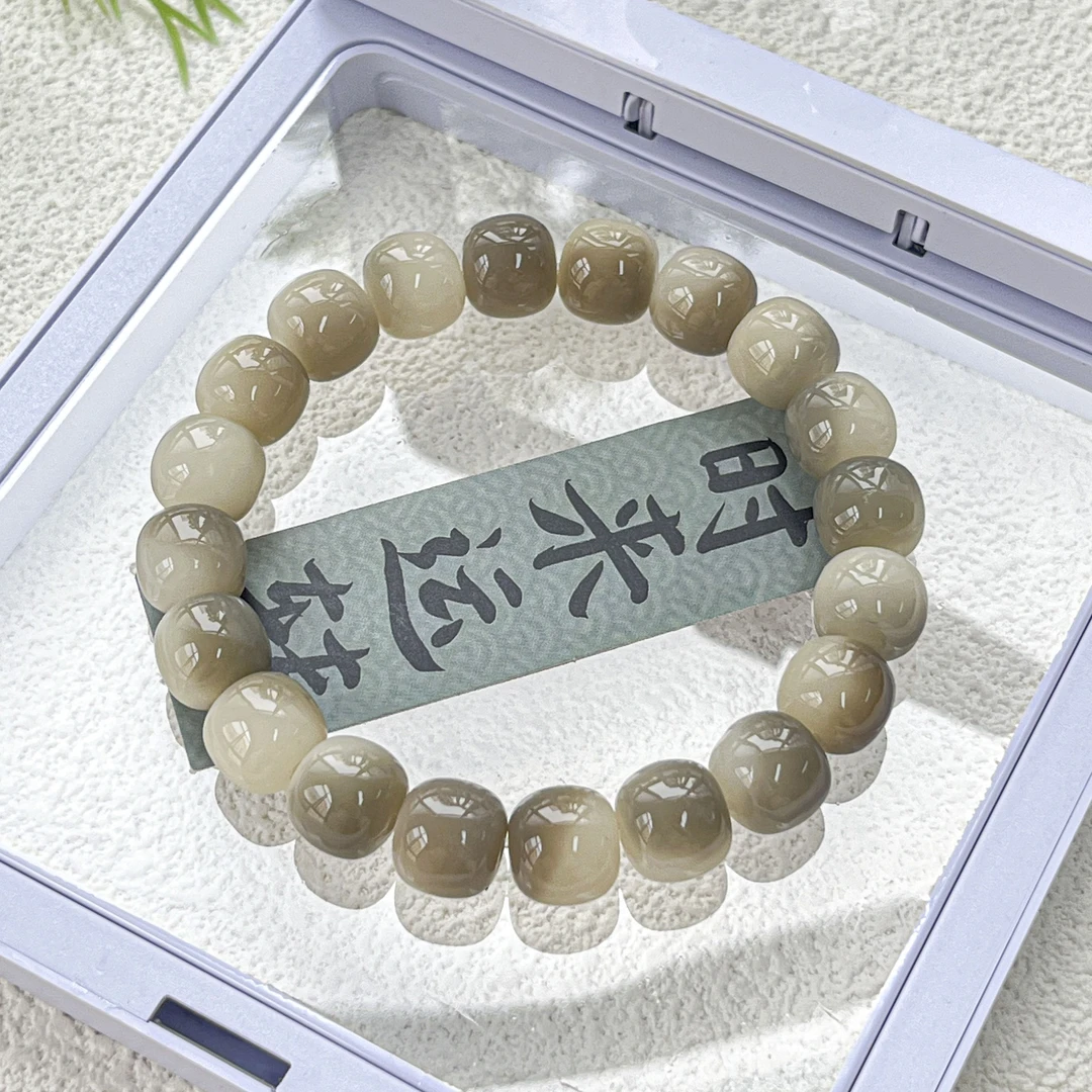 烟灰飘花老型桶手串10*9mm   D-A892040