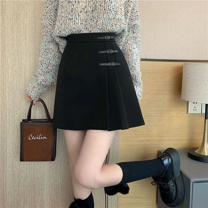 显瘦百搭韩版气质春秋秋冬黑色高腰包臀短裙半身裙 2025 新款青年