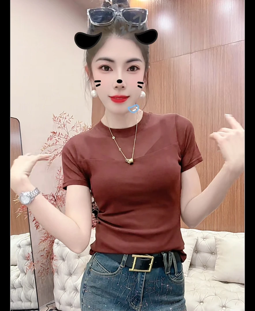 月月家，新款夏季时尚气质女人修身上衣8852