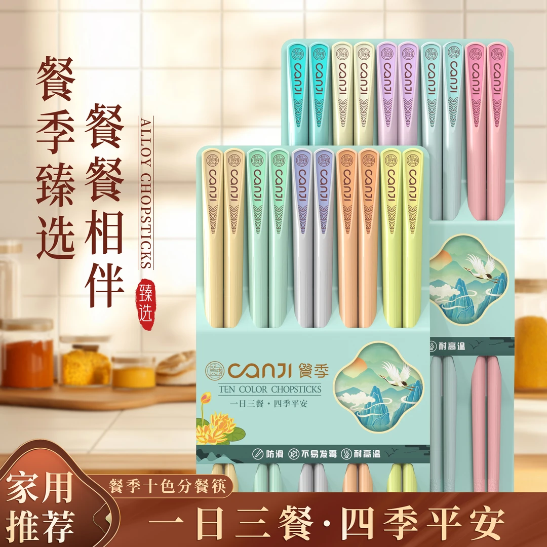 餐季全新升级-更抗菌防霉更防滑耐摔网红轻奢家用国潮合金筷-T2