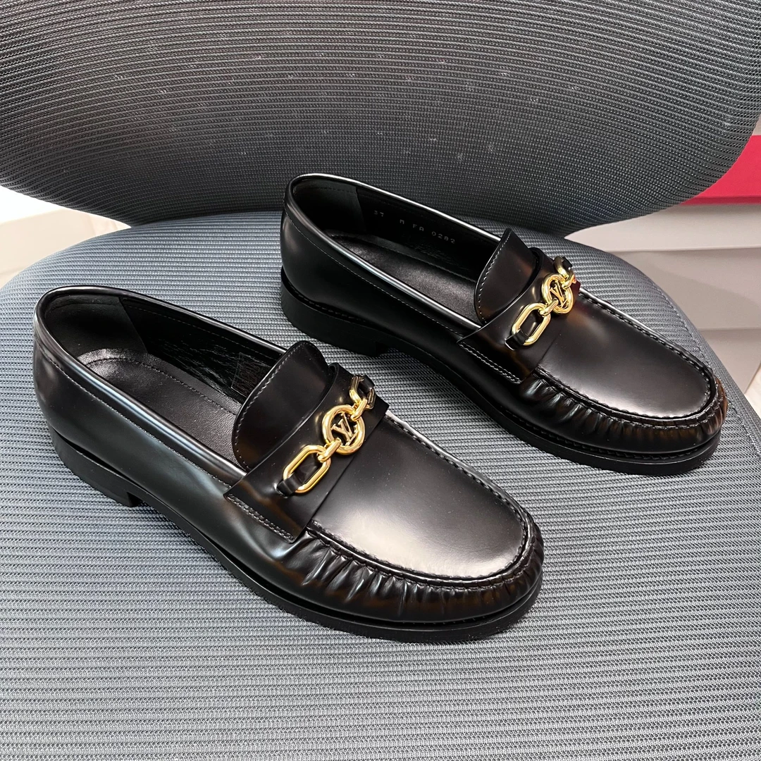 全新未使用 LouisVuitton/路易威登 试穿！37码！major金标乐福鞋