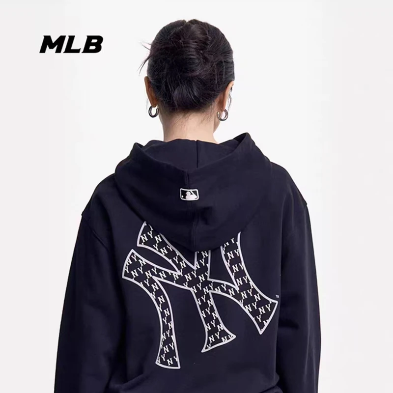 MLB韩国正品男女情侣时尚背标老花大LOGO连帽套头卫衣25春季新款