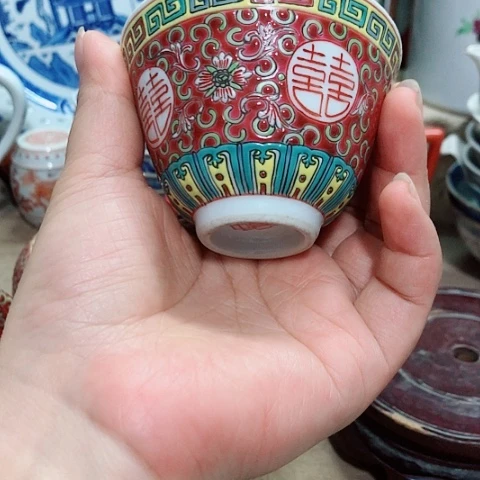 杯华*堃景德镇四喜二缸杯
