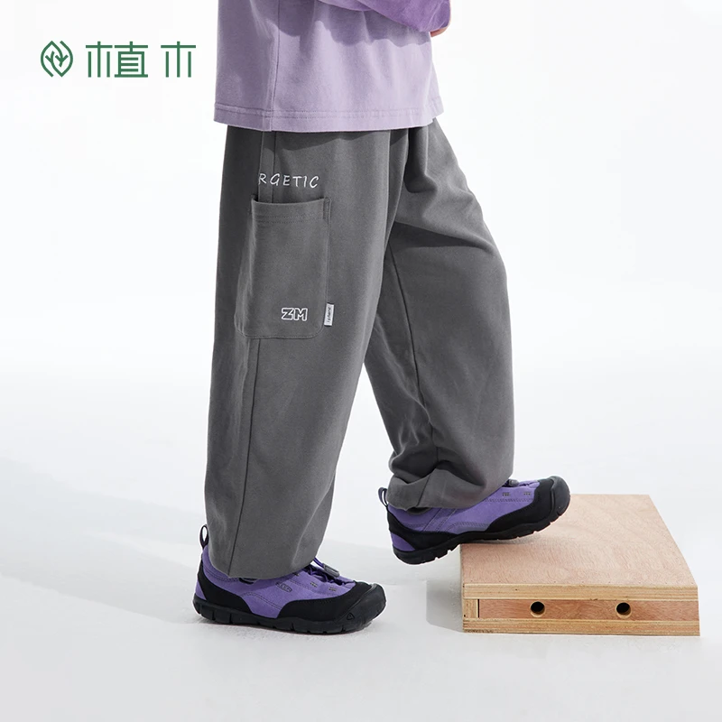 植木童装男童裤子2025春季新款中大童休闲运动长裤束脚裤儿童裤子