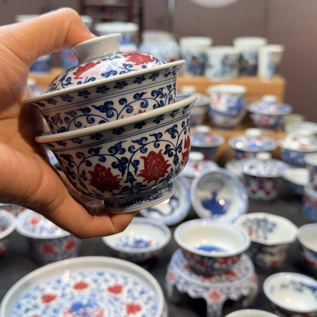 董***缠枝莲盖碗盖碗盖碗