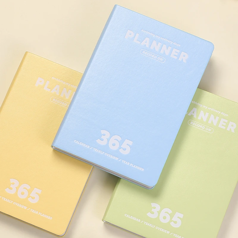 A5 365天日计划本自填式日期 pu皮质封面80g加厚纸张