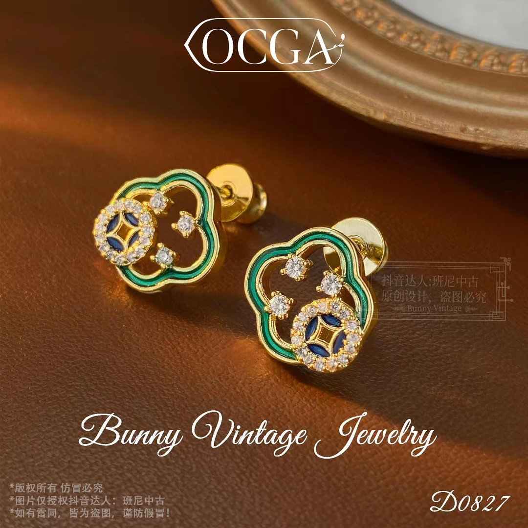 镀K金D0827 法★【钱程似锦】春OCGA 欧斯伽斯 限定 耳钉