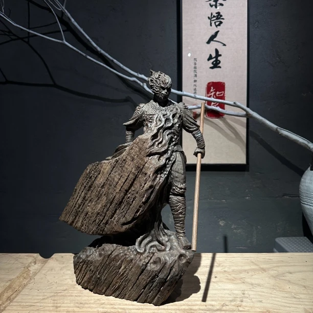 逆天改命齐天大圣木雕摆件长35宽15高45