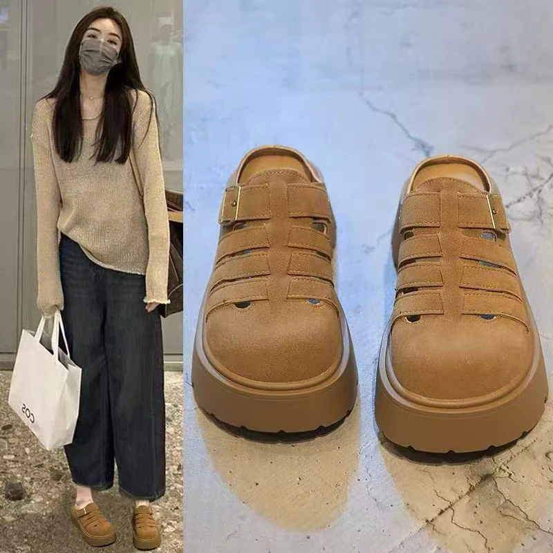 1986时尚百搭厚底增高勃肯半拖鞋1986