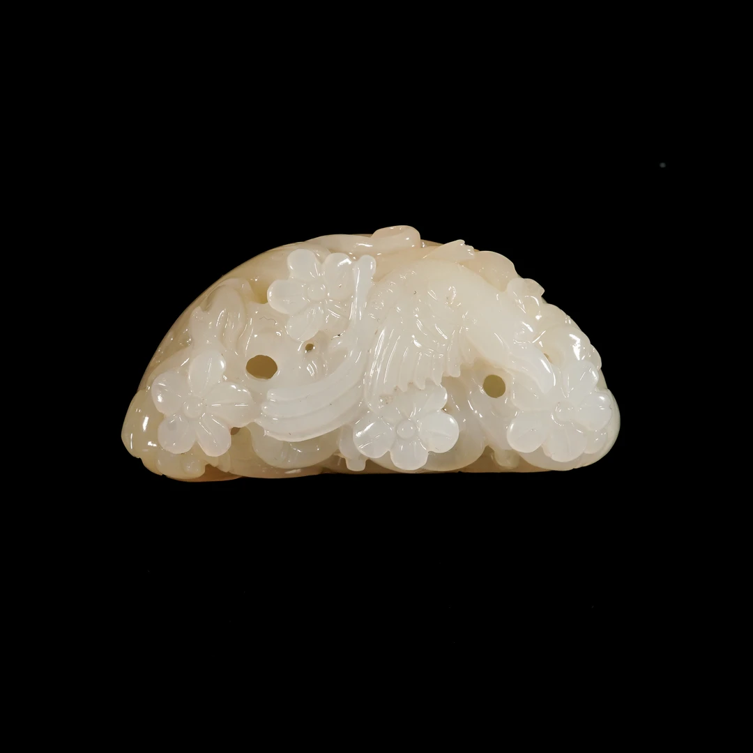 LOT.005和田玉巧雕喜上眉梢佩/X4047