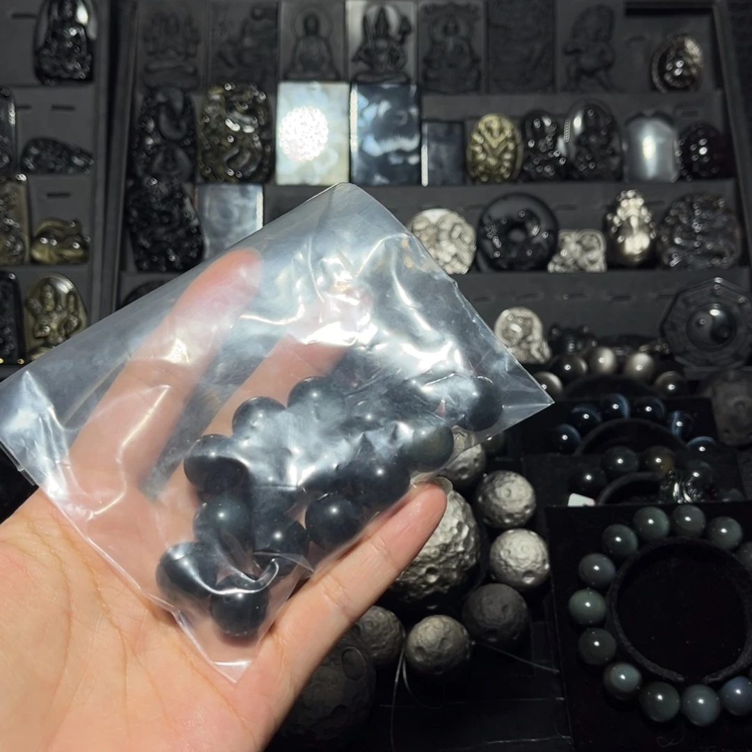 花****黑曜岩未镶嵌珠宝奇石