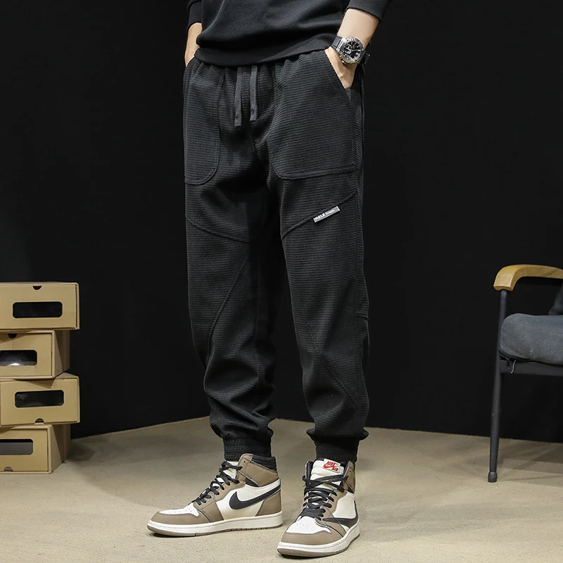 休闲裤男款韩版潮流束脚灯芯绒裤子秋冬季青少年学生哈伦运动裤