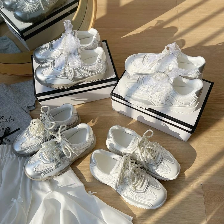 【鞋匠小明】夏季透气款蕾丝珍珠甜美芭蕾阿甘德训鞋