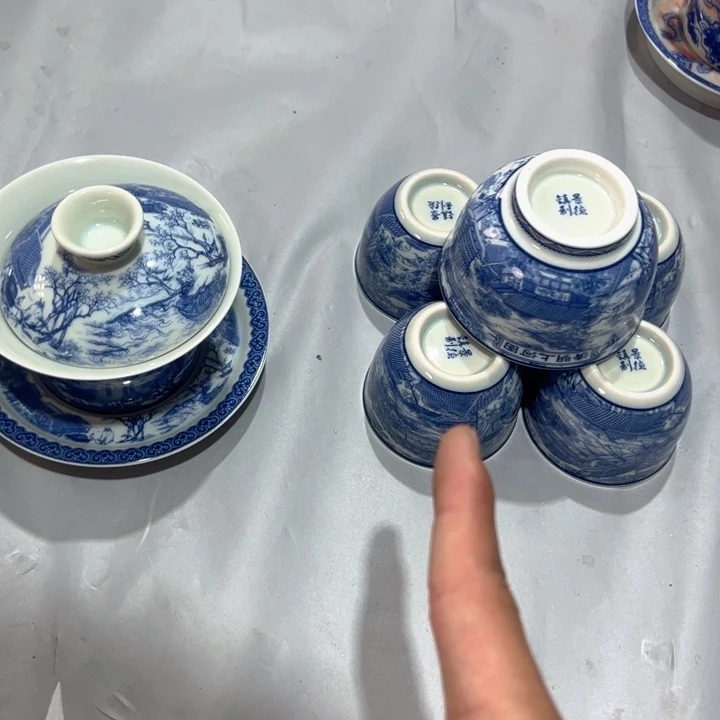 高白泥清明上河图6件套全
