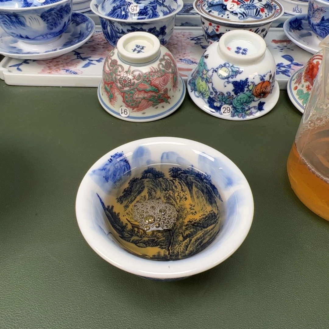 陶瓷景德镇纯手工纯手绘茶具木木43