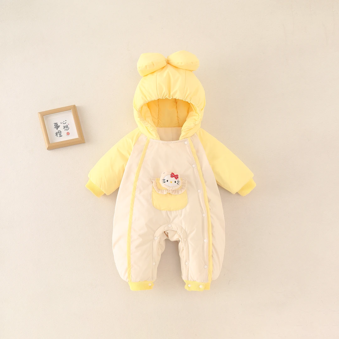 【小猫咪】婴儿冬季加绒加厚连体衣棉服宝宝衣服超萌可爱冬装外出服