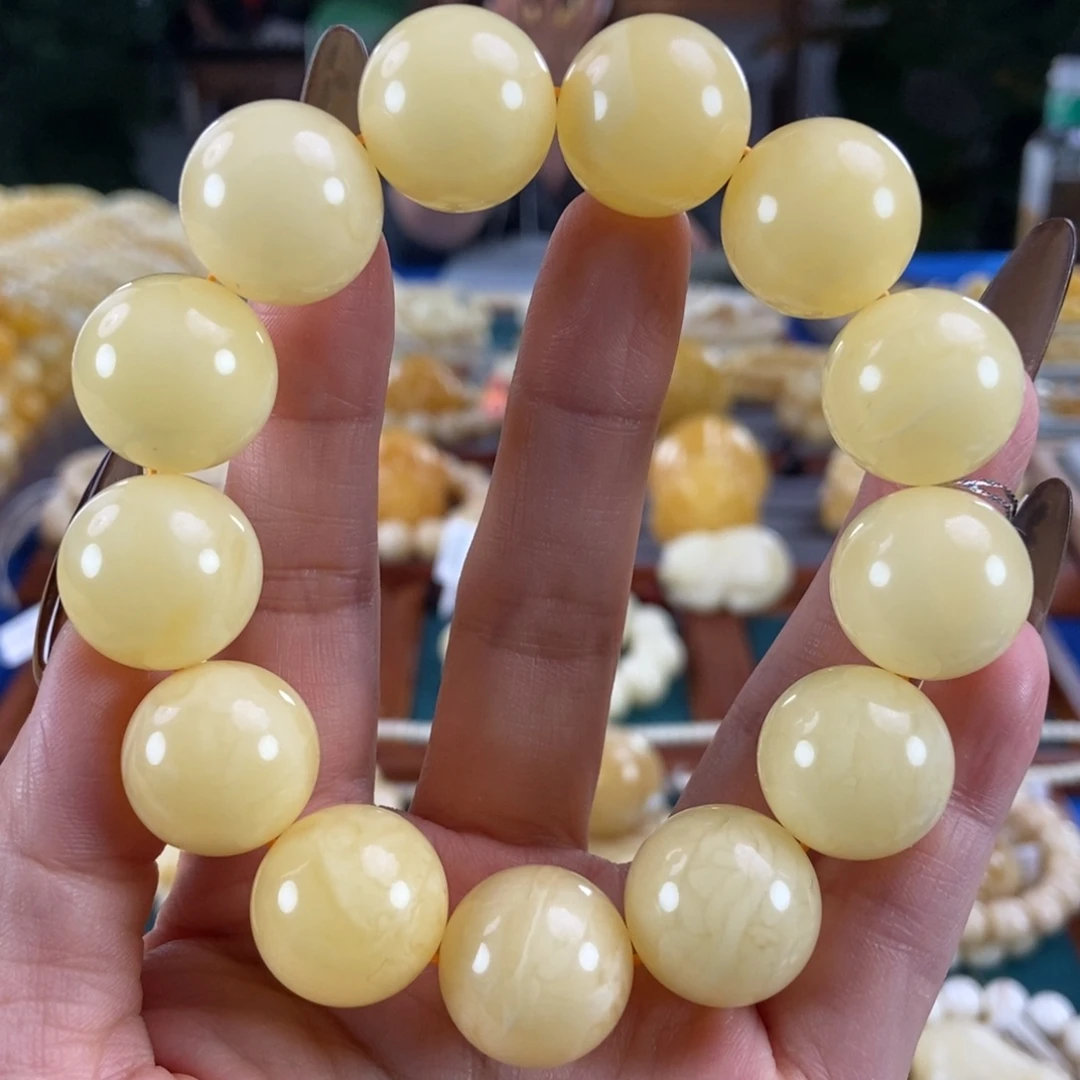 琥珀未镶嵌珠宝奇石18圆珠44.5