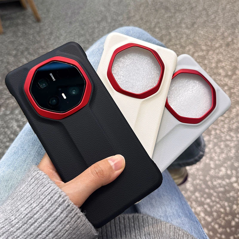 适用华为mate70rs手机壳简约时尚无边框超薄皮纹壳高级感保护硬壳