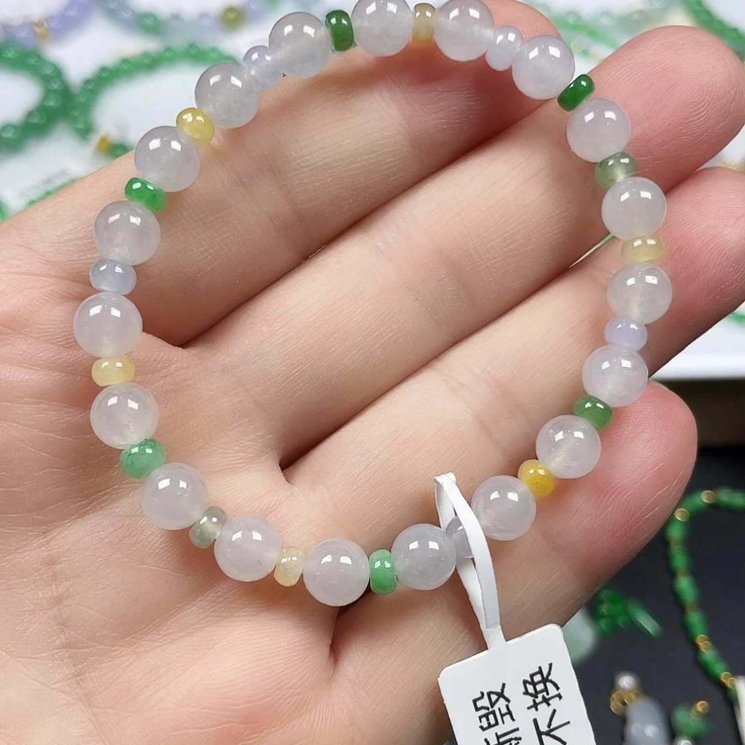 翡翠未镶嵌手链天然缅甸翡翠A货卡7