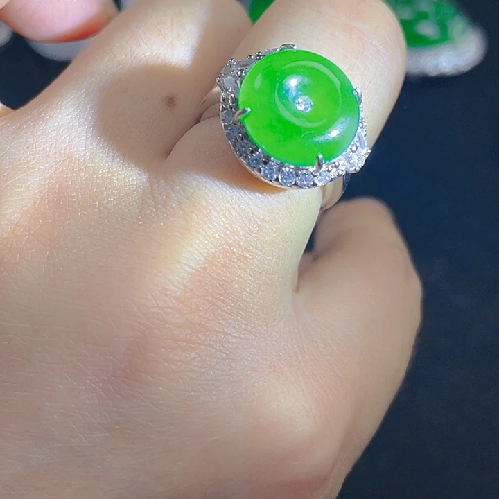 翡翠银S925镶嵌吊坠(不含链)