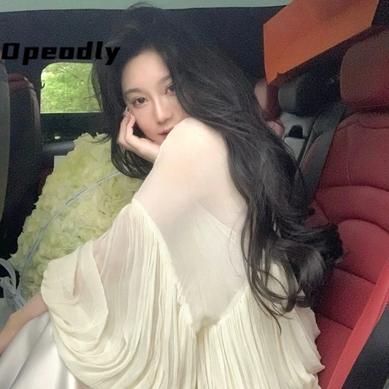 Opeodly立领中式衬衫女春夏秋季设计感大仙气上衣女神气质一字肩