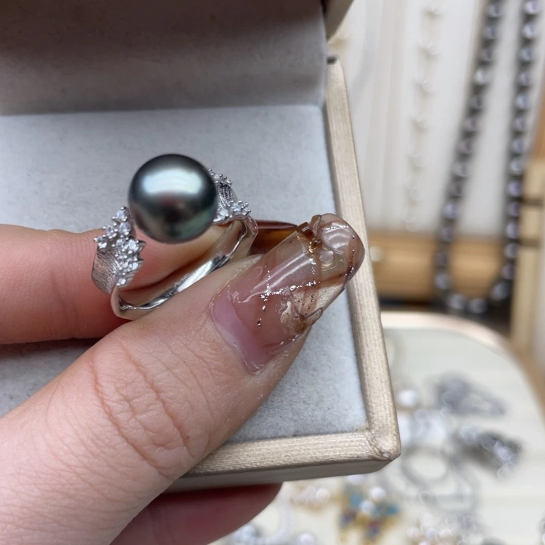 戒指海水珍珠银S925镶嵌D102