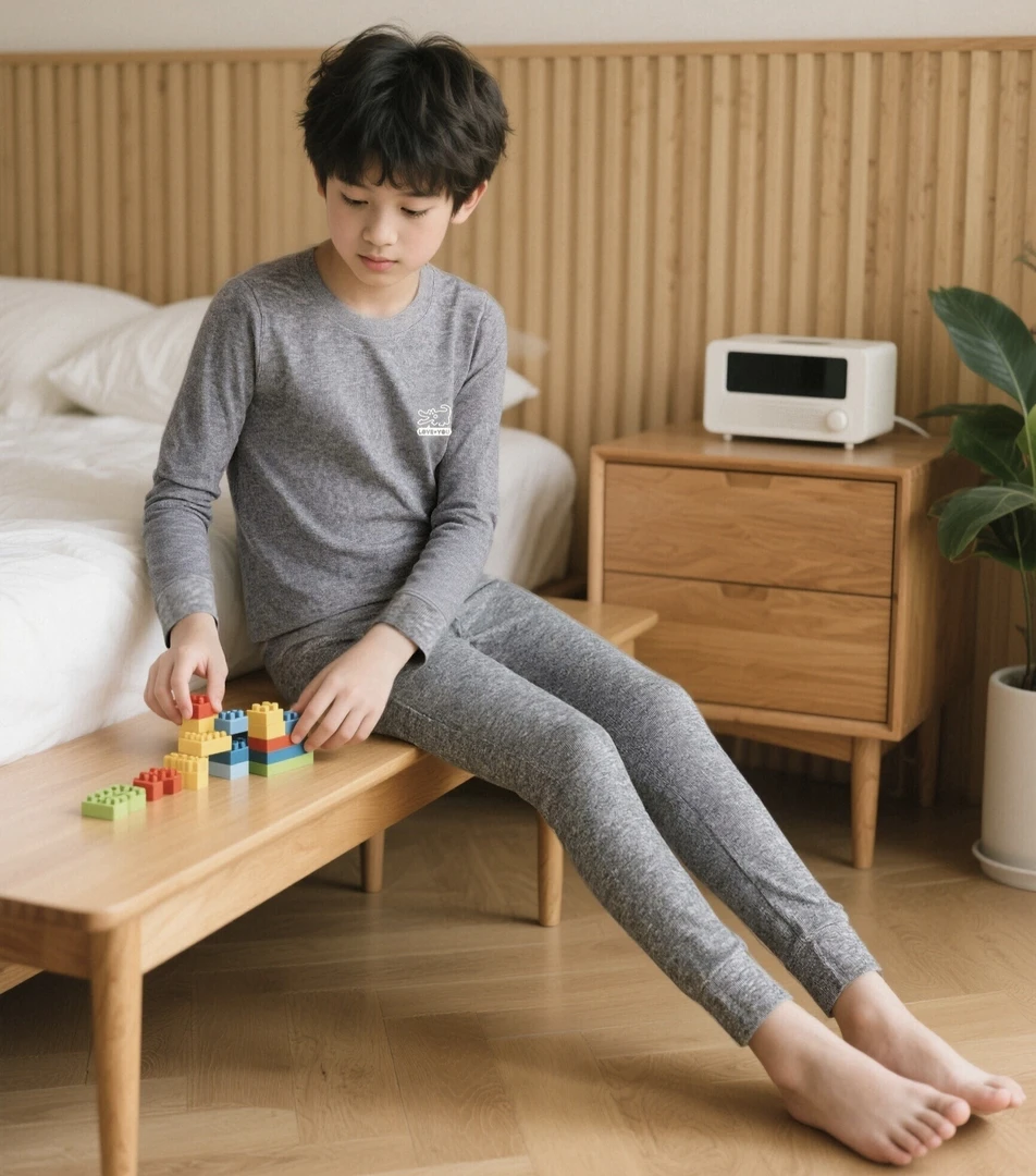 2025儿童秋冬季新款羊绒绵保暖内衣男女童亲子装秋衣秋裤两件套