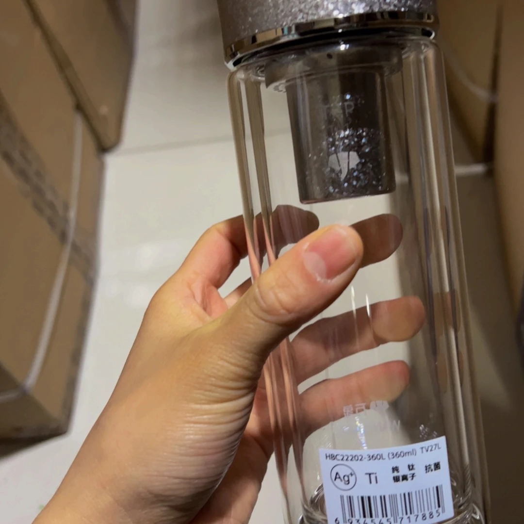 Tv27白色双层玻璃杯360➕的安倍➕被套➕除垢剂