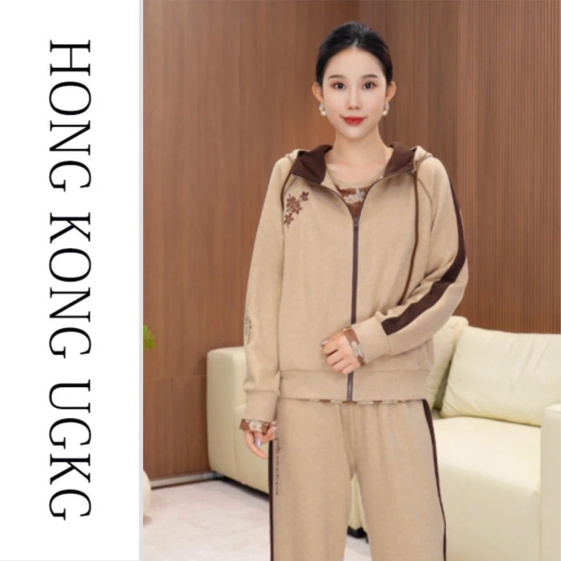 UGKG运动套装2025新款女秋贵夫人品牌外套裤子两件套WW-73253ZH08