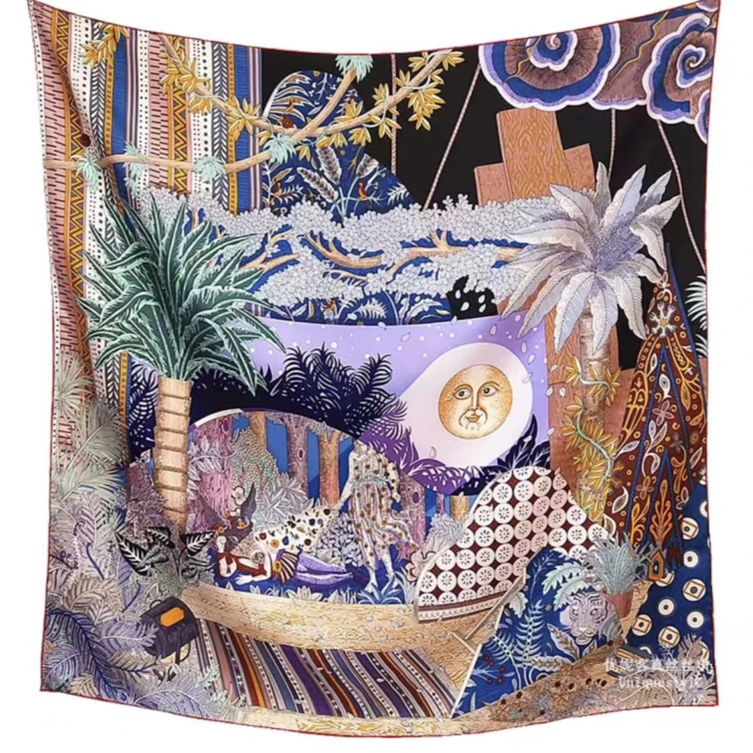 【仲夏之夜】宫丽106x106cm6A纯100桑蚕丝素绉缎时尚百搭SD25