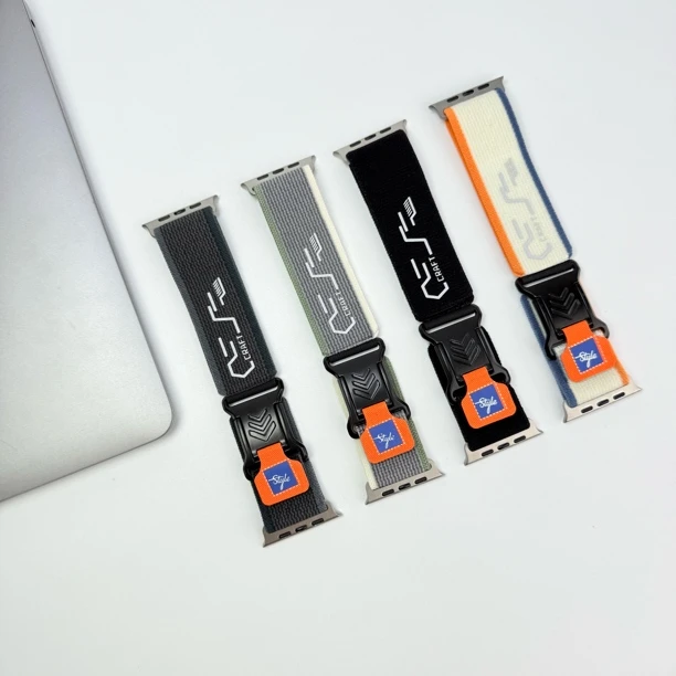 适用苹果手表野径尼龙磁吸表带iwatchs10运动Ultra2磁吸回环表带