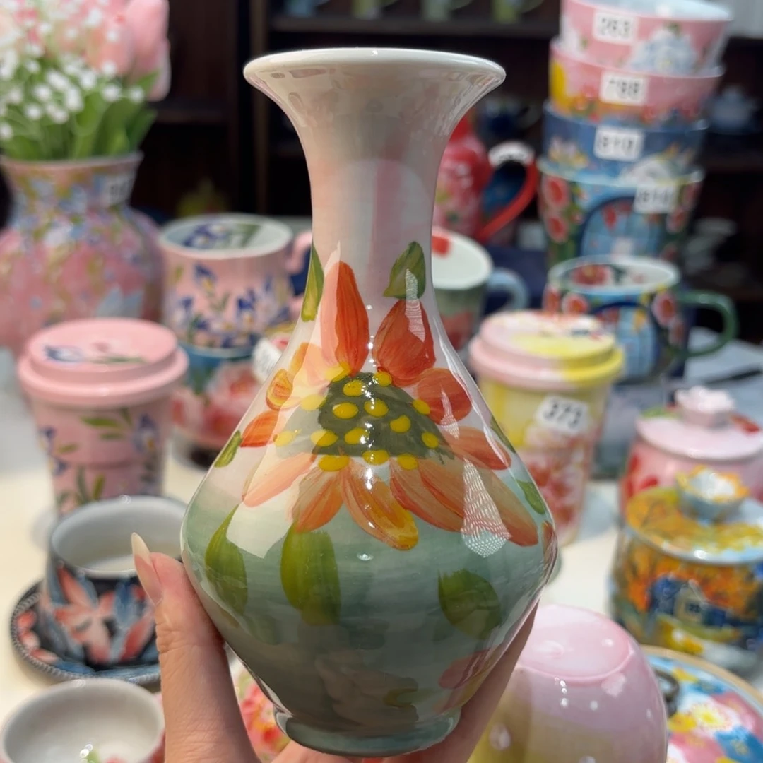 瓷片景德镇手绘高温釉下彩陶瓷茶具
