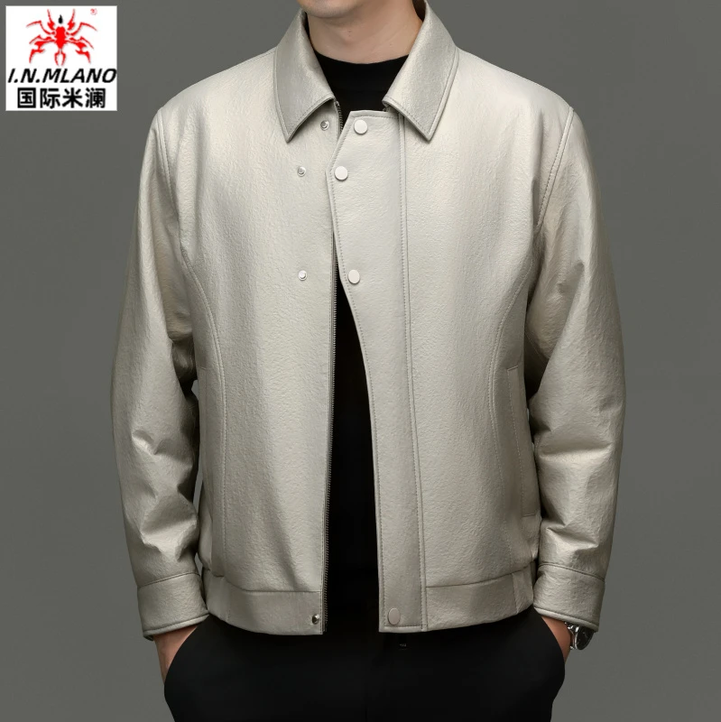 【绵羊皮】春秋冬季2025新款正品海宁真皮皮衣男士外套机车夹克男款