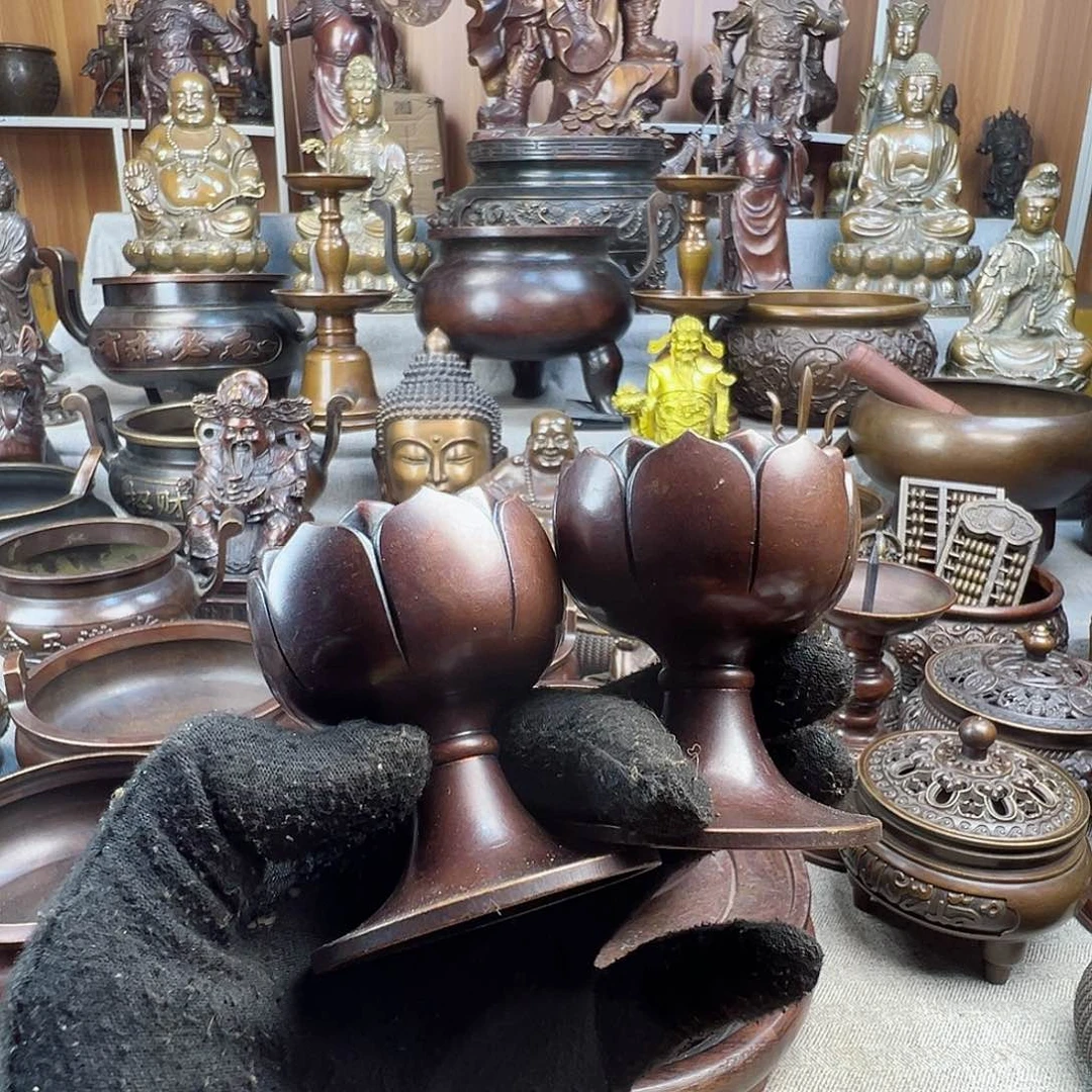 铜香炉聚宝盆铜工艺品风水摆件