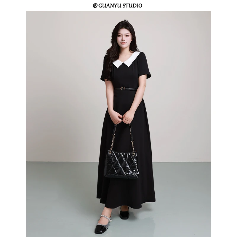 【私有浪漫】蛋妹大码女装微胖mm夏季显瘦遮肉遮胯连衣裙DM30014